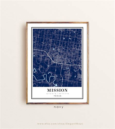 Mission Texas map Mission TX map Mission city map Mission | Etsy