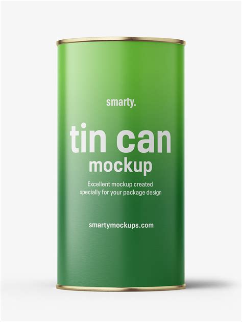 Tin can with label mockup / 840 ml - Smarty Mockups