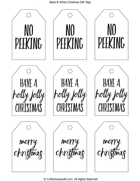 black white christmas gift tags printable.pdf | Christmas gift tags, Gift tags, Black white ...