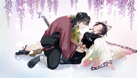 kochou shinobu and tomioka giyuu (kimetsu no yaiba) drawn by alex_(sandora) | Danbooru