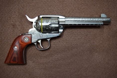 Ruger Vaquero Stainless Engraved 5.5″ Revolver 45 Colt 6 RD MPN: 5157 UPC: 736676051571 ...