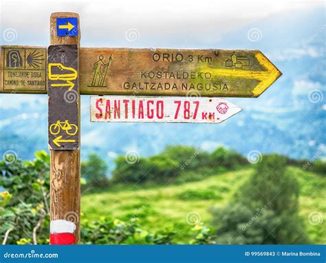 Signs on Camino De Santiago Stock Image - Image of jacques, catholic ...