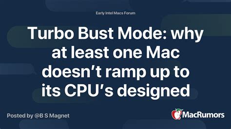 Turbo Bust Mode: why at least one Mac doesn’t ramp up to its CPU’s designed turbo clock speed ...