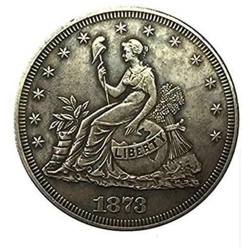 Rare Antique United States 1873 Seated Liberty Silver Color Trade ...