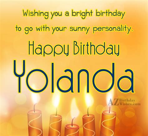 Happy Birthday Yolanda - AZBirthdayWishes.com