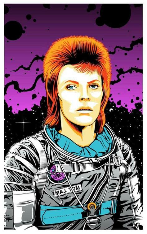 Bowie Major Tom stock run 2 split fountains, 6 colors on 120 LB signed dated in an edition of 30 ...