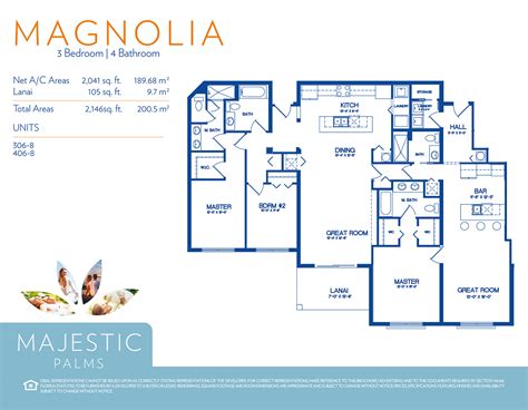 Floor Plans – Magnolia | Majestic Palms Condominiums