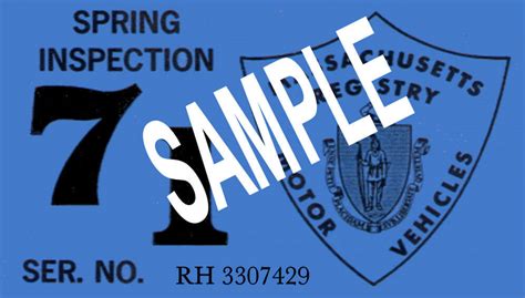 1971 Massachusetts SPRING INSPECTION Sticker - $20.00 : Bob Hoyts Classic Inspection Stickers ...