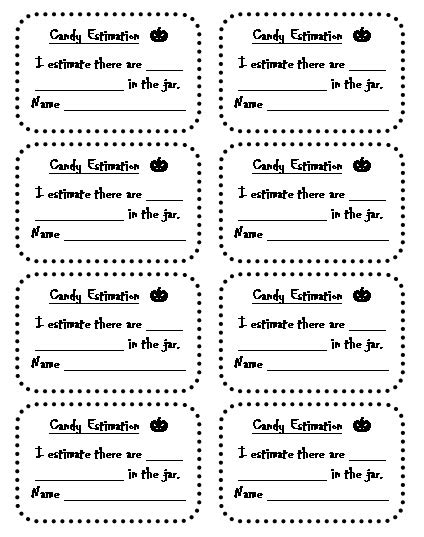 Halloween Candy Estimation - Classroom Freebies