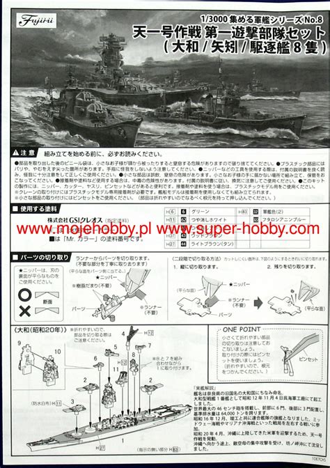 Operation Ten Ichi-Go First Guerrilla Troops Set (Yamato, Yahagi, & 6 Destroyers) Fujimi 401423