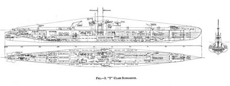 T class submarine in plan | Royal navy submarine, Warship, Submarine