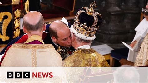 Prince William kisses King Charles on cheek in Coronation ceremony ...