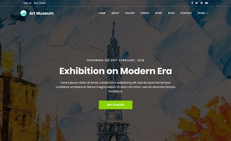 Multi-page, Bootstrap 4 Free Museum Website Template With Mobile-ready Layout