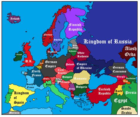 Map of Europe from Kaissreich game : r/imaginarymaps