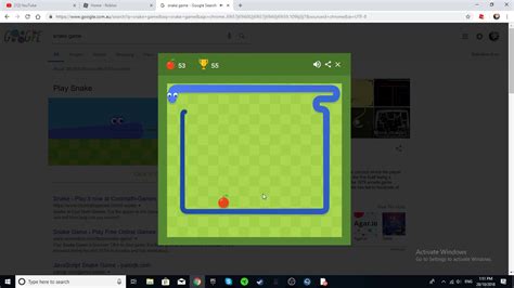 Google Snake Game - Score of 94 - YouTube