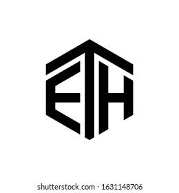 Eth Letter Logo Design Polygon Monogram: vector de stock (libre de ...