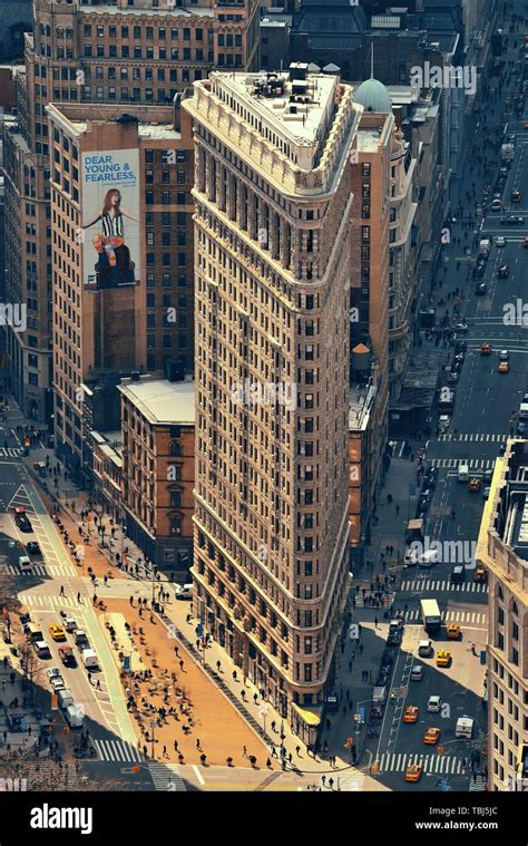 NEW YORK CITY, NY - MAR 30: Flatiron Building rooftop view on March 30 ...