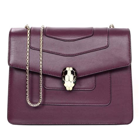 Bvlgari Bulgari Maroon Leather Serpenti Forever Flap Bag rt. $2,250 For ...