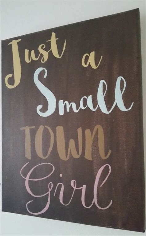 Just a small town girl painted song lyric canvas | Etsy