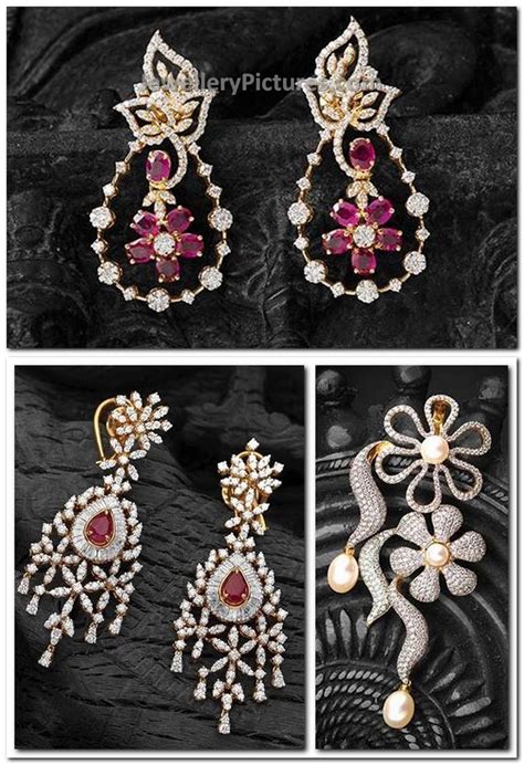 Latest Diamond Earrings collection - Jewellery Designs