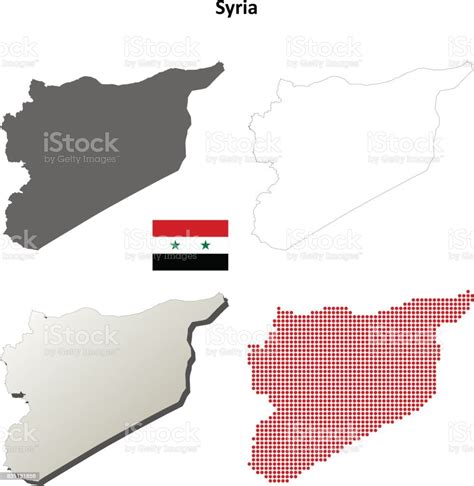 Syria Outline Map Set Stock Illustration - Download Image Now - All ...