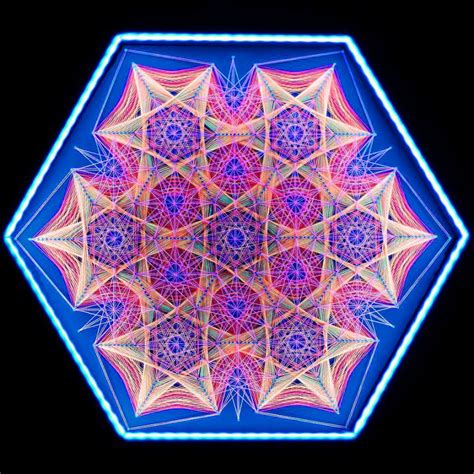 Trippy 3D Mandala «Hexarmony Yellow» | Fractalika