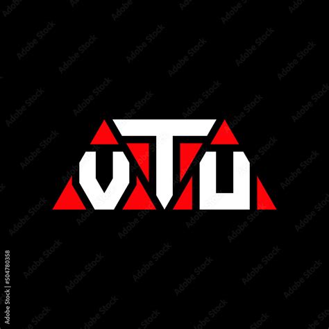 VTU triangle letter logo design with triangle shape. VTU triangle logo design monogram. VTU ...