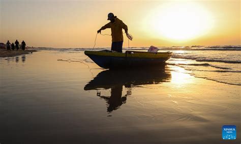 View of beach sunset in Gaza City - Global Times