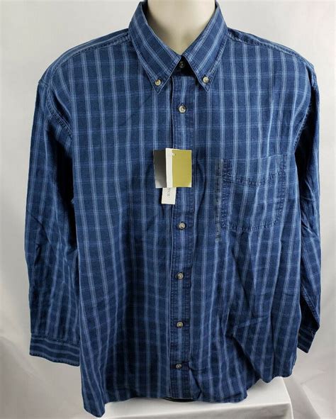 Croft & Barrow Mens L, Long Sleeve Shirt, Blue Plaid, NWT #CroftBarrow #ButtonFront | Long ...