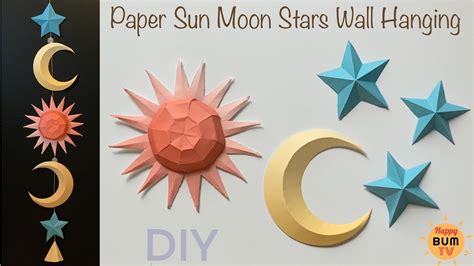 SUN MOON & STARS WALL HANGING | DIY HOME DECOR IDEAS I EASY DIY PAPER CRAFTS - YouTube