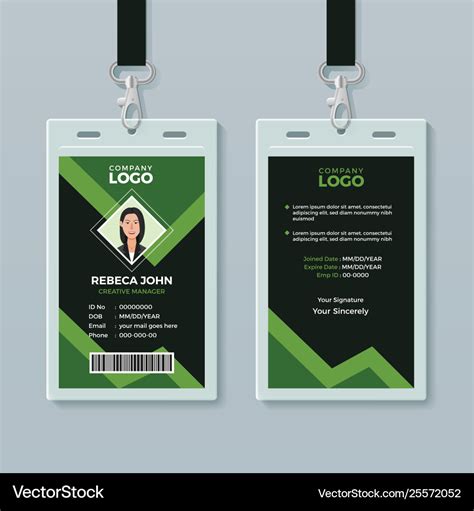 Creative office id card template Royalty Free Vector Image