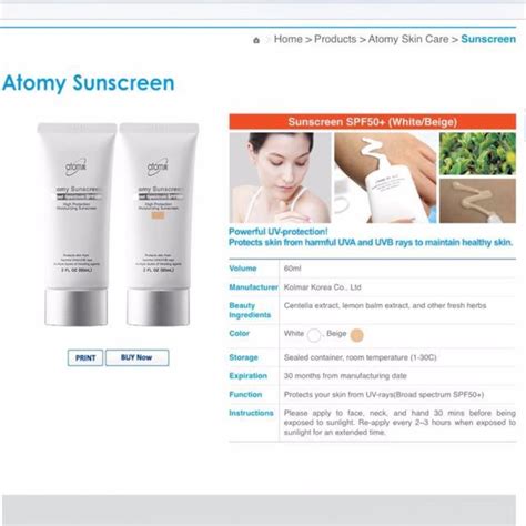 Atomy Sunscreen SPF50 PA+++from korea, Beauty & Personal Care, Face ...