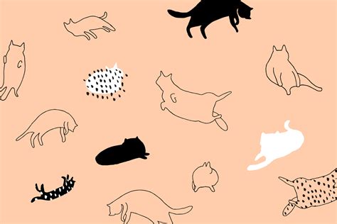 Cats Drawing Wallpaper