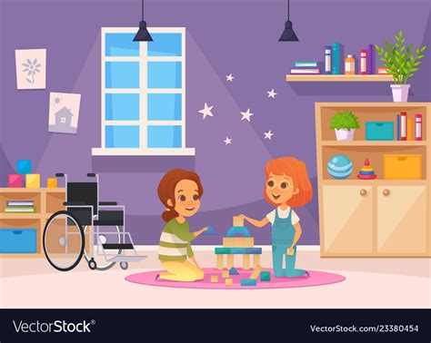 Inclusion inclusive education cartoon composition Vector Image