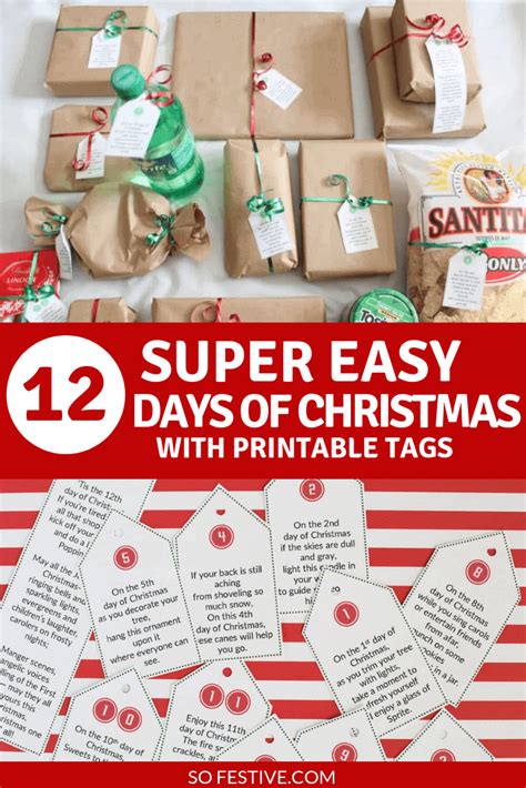 SIMPLE 12 Days of Christmas Gift Ideas & Printable Tags (2024)