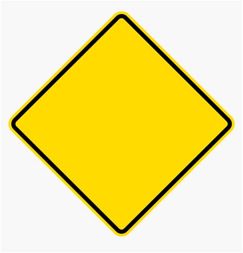 Diamond Warning Sign - Blank Yellow Diamond Road Sign, HD Png Download ...