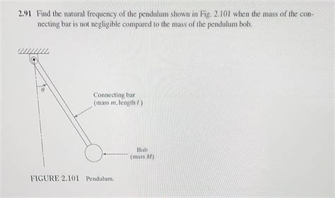 Solved 2.91 Find the natural frequency of the pendulum shown | Chegg.com