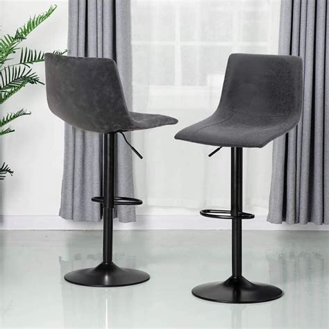 MF Studio 2PCS Bar Stools Counter Height with Back Support Adjustable ...