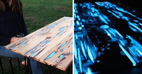 Awesome DIY Table With Glow-In-The-Dark Resin