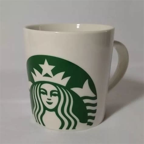 STARBUCKS COFFEE MUG Green Siren Mermaid Logo White Barrel 14 Oz $14.99 - PicClick