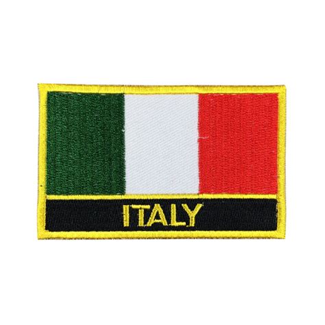 Italy Flag Patch Embroidered Patch Gold Border Iron On patch