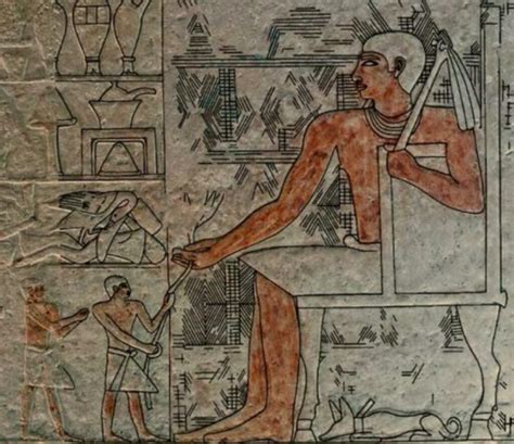 Ancient mural painting in the Nubian pyramids depicting a 'Giant ...