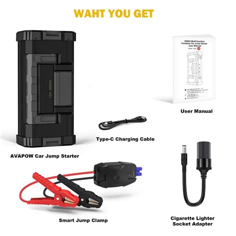 AVAPOW 6000A Car Battery Jump Starter(for All Gas) Powerful Car Jump Starter – Praditpong Motor