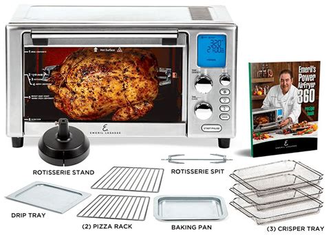 a toaster oven with instructions on how to set up the food in front of it