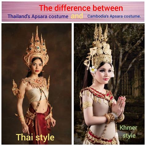 The difference between Thailand's Apsara costume and Cambodia's Apsara ...