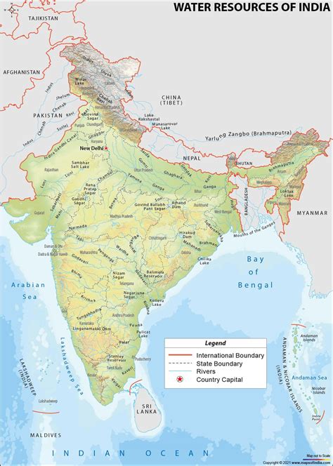 Water Resources of India | Geography map, India map, Water resources