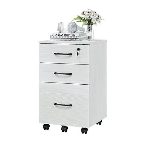 Buy 3 Drawer Wood Mobile File Cabinet, Under Desk Storage Drawers Small ...