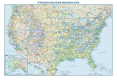 Globe Turner USA Interstate Highways Wall Map - 22.5 x 15.75 inches ...