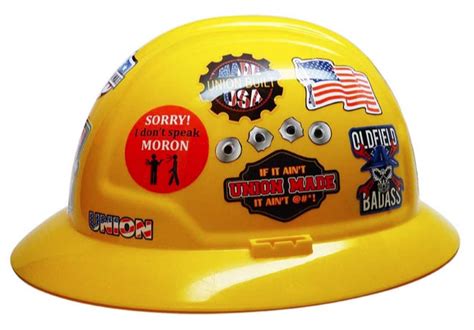 30-Pack Funny Union Oilfiled Patriotic Vinyl Hard Hat Stickers