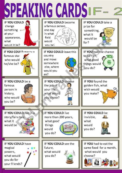 SPEAKING CARDS - if 2 - ESL worksheet by donapeter | English language ...